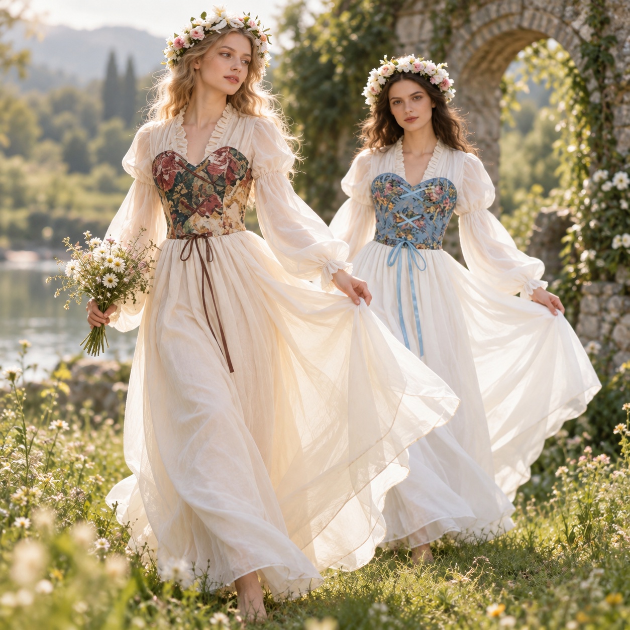 Medieval Renaissance Dress Women - فستان كورسيه بتصميم عصر النهضة، مناسب