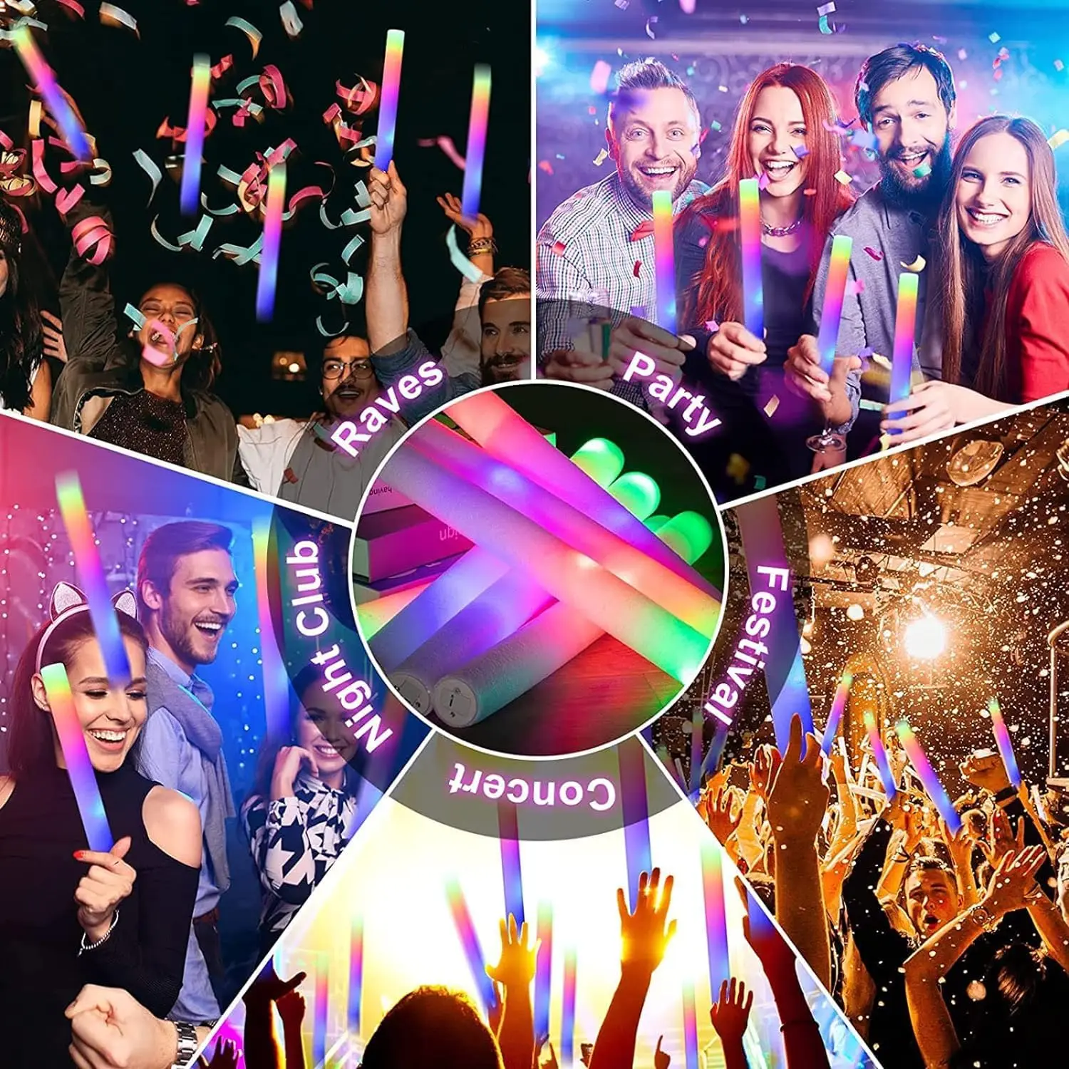 50 قطعة من أعواد توهج إسفنجية  - مراجعة Flashing Led Foam Sticks Party وسعره