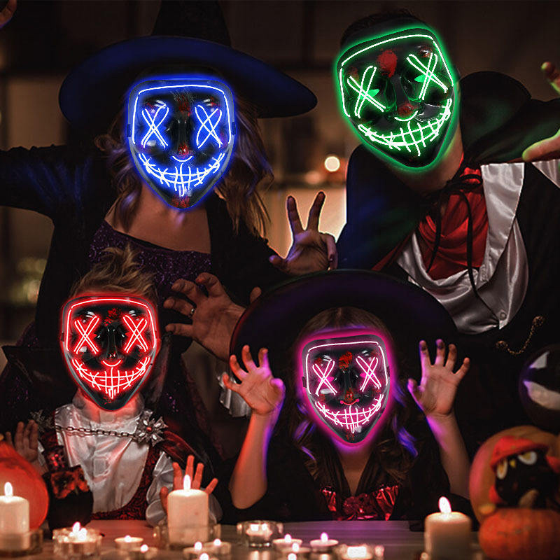 قناع تنكري للهالوين المخيف يضي - مراجعة Led Purge Mask Halloween وسعره