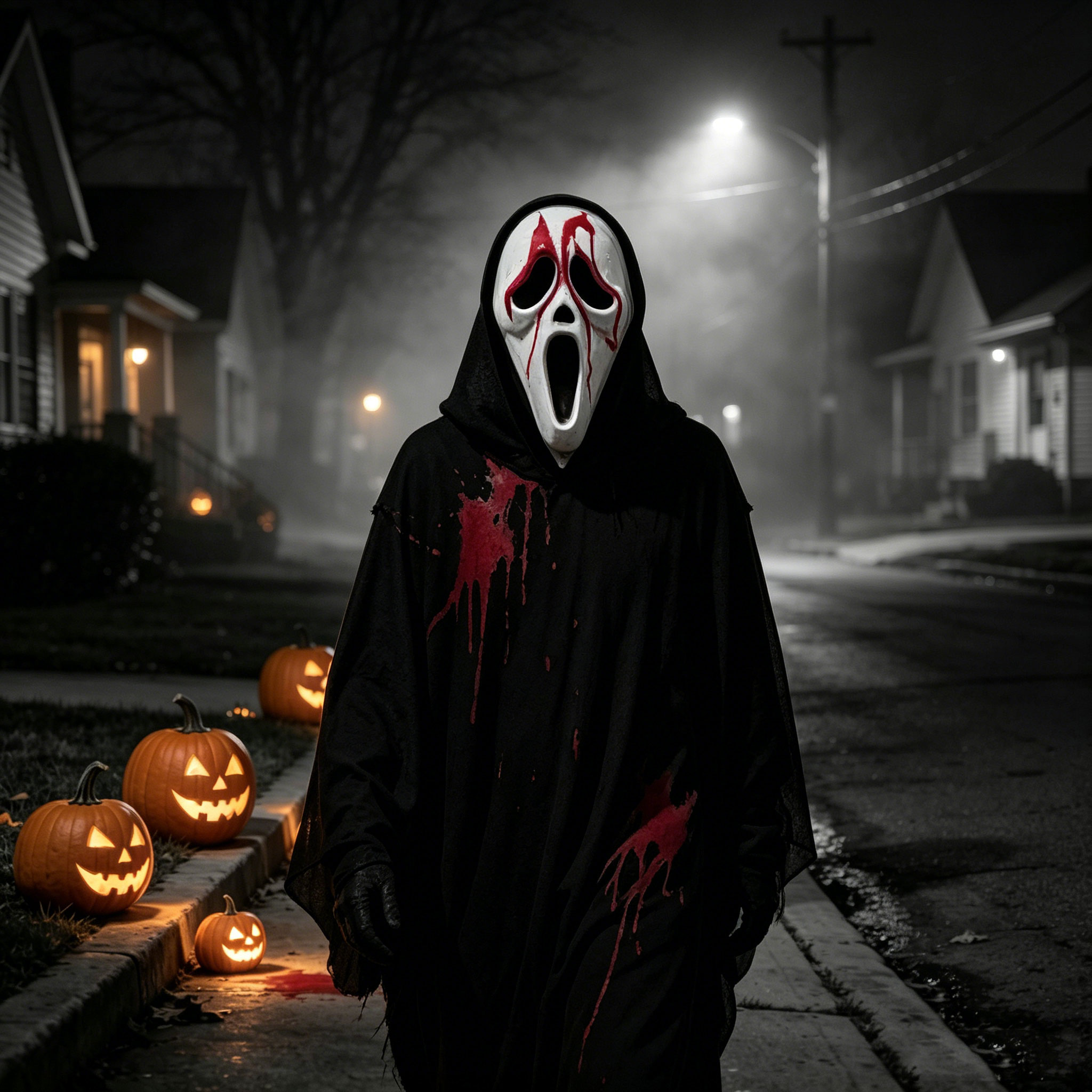 قناع رعب شبحي بغطاء شبكي أسود  - مراجعة Led Purge Mask Halloween وسعره